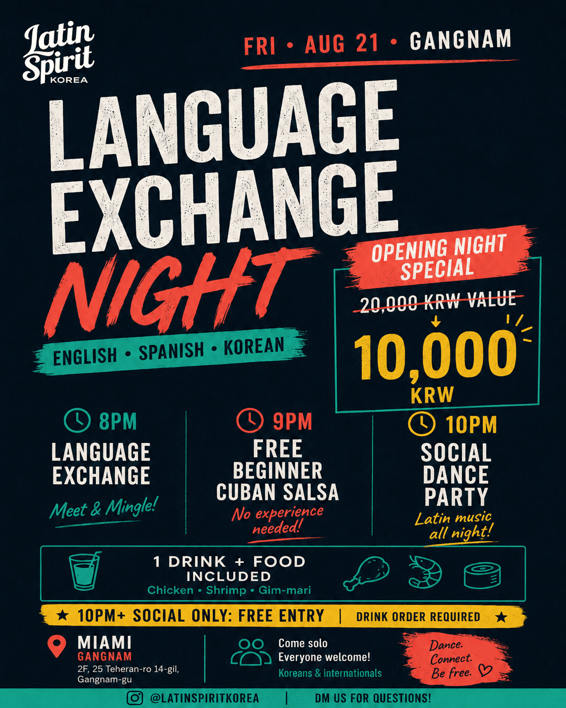  - MIAMI LANGUAGE EXCHANGE NIGHT & CUBAN SALSA PARTY