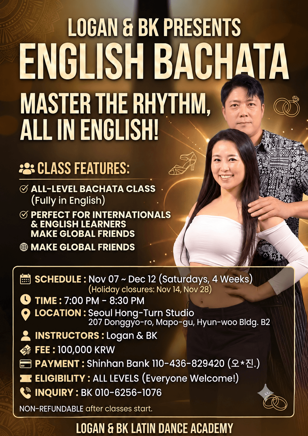 로건 & BK - ENGLISH BACHATA MASTER THE RHYTHM, ALL IN ENGLISH!